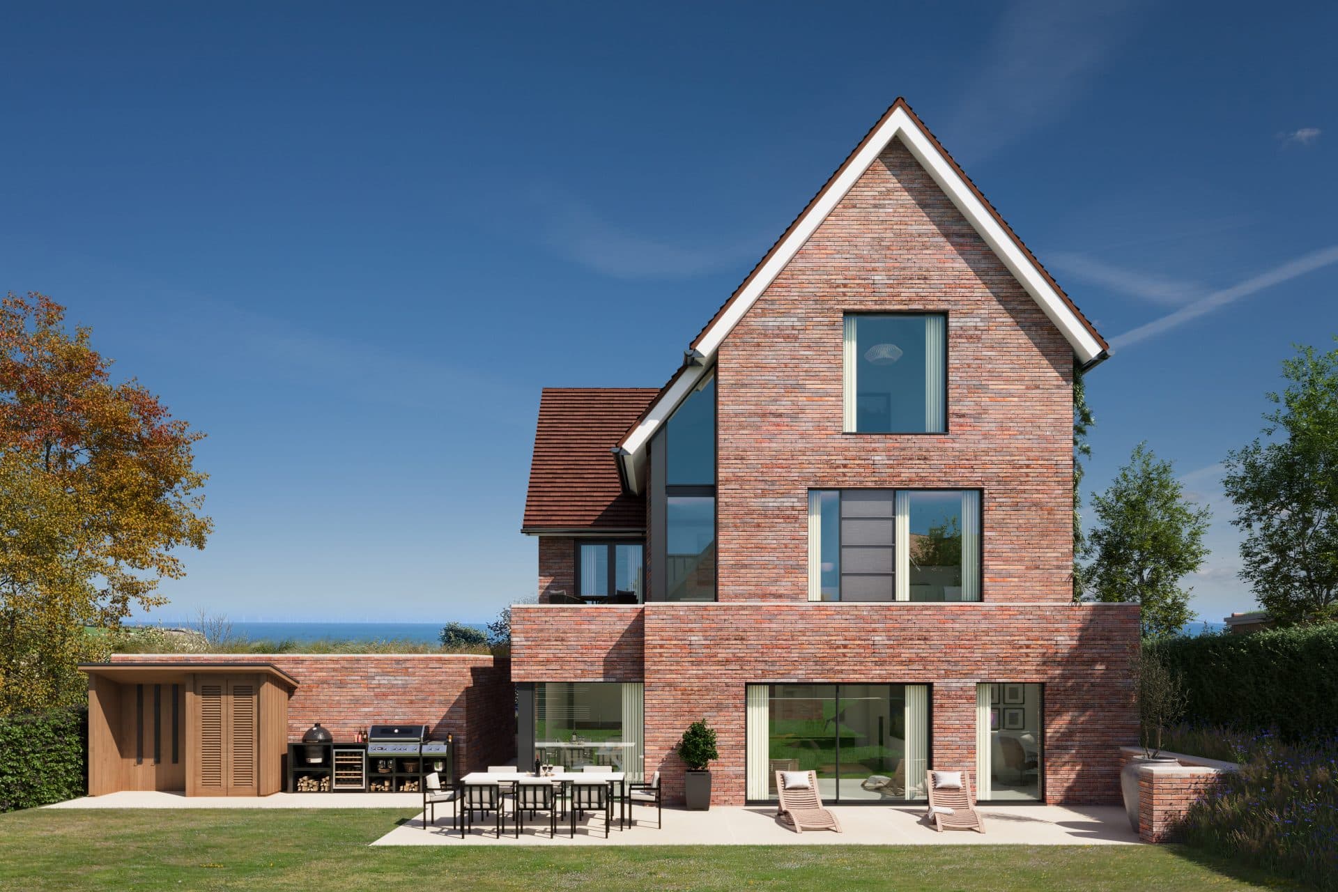 CGI of Self Build Plot for sale in coastal town of Broadstairs, contemporary design and stunning views via The Land Agency