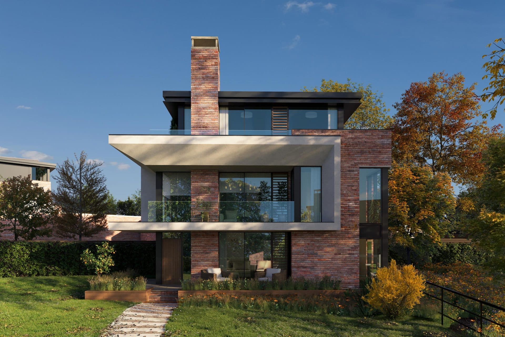 CGI of Self Build Plot for sale in coastal town of Broadstairs, contemporary design and stunning views via The Land Agency