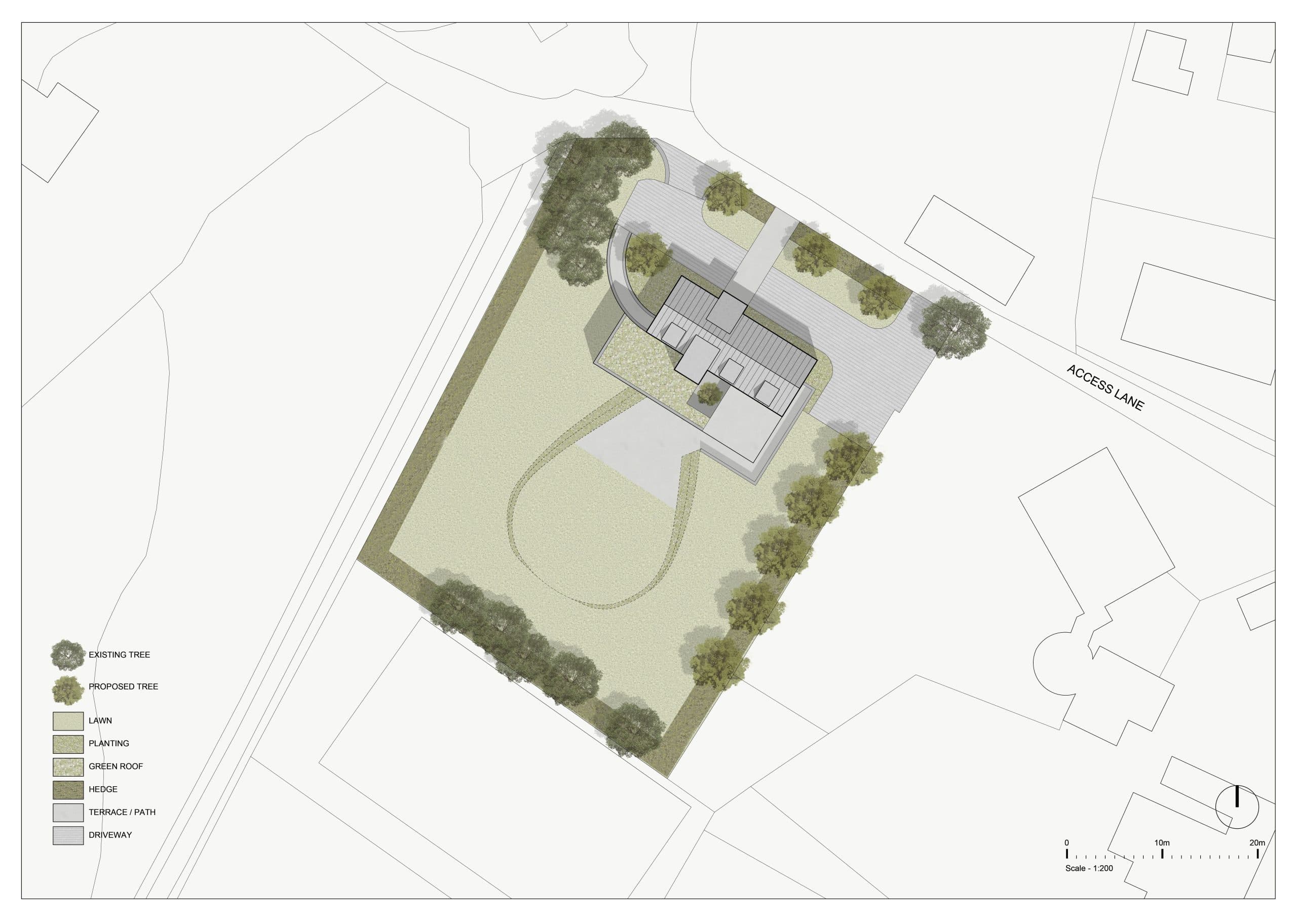Site plan of single self build residential plot for sale in Ivy Hatch, Kent.