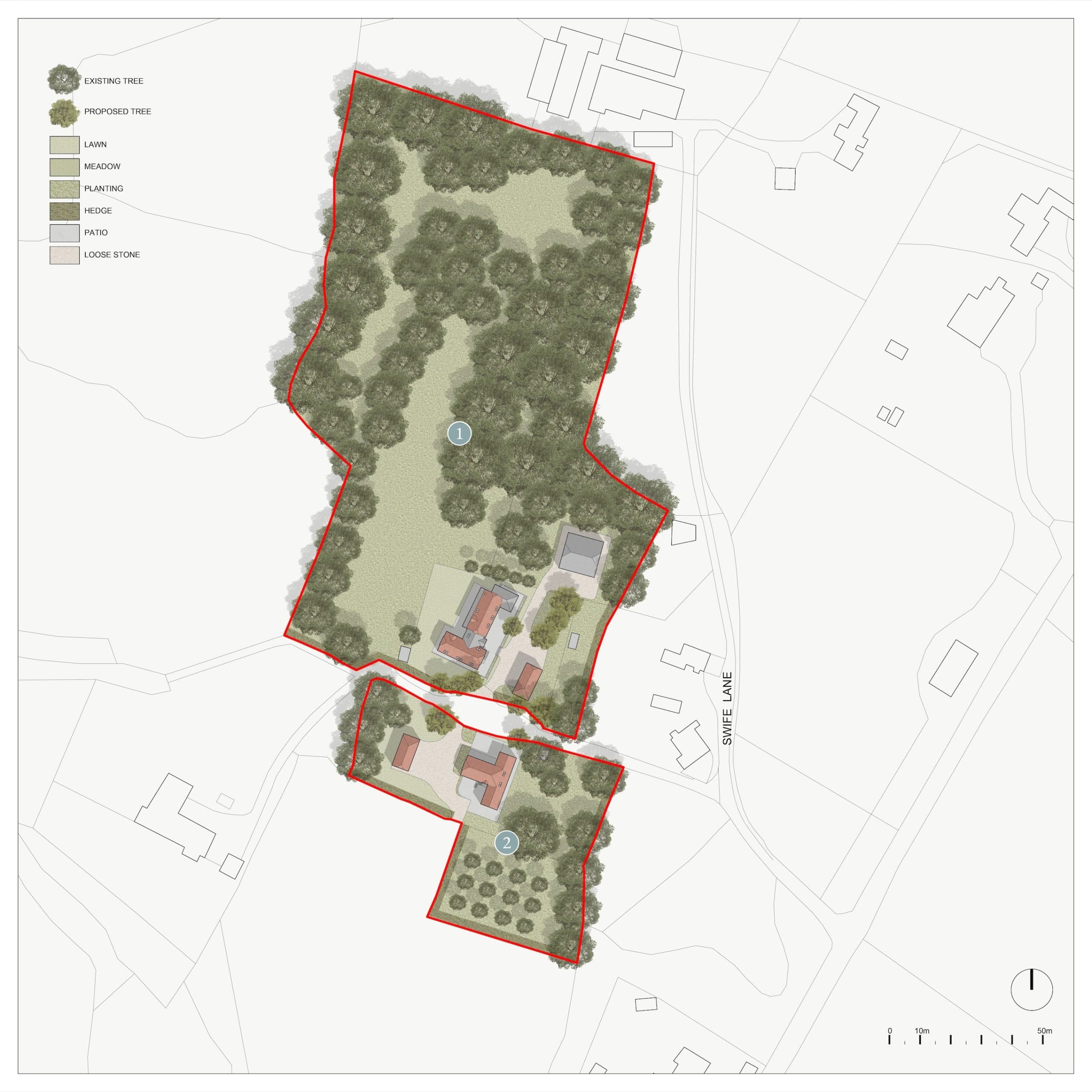 Site plan for plots in Broad Oak, Heathfield, East Sussex