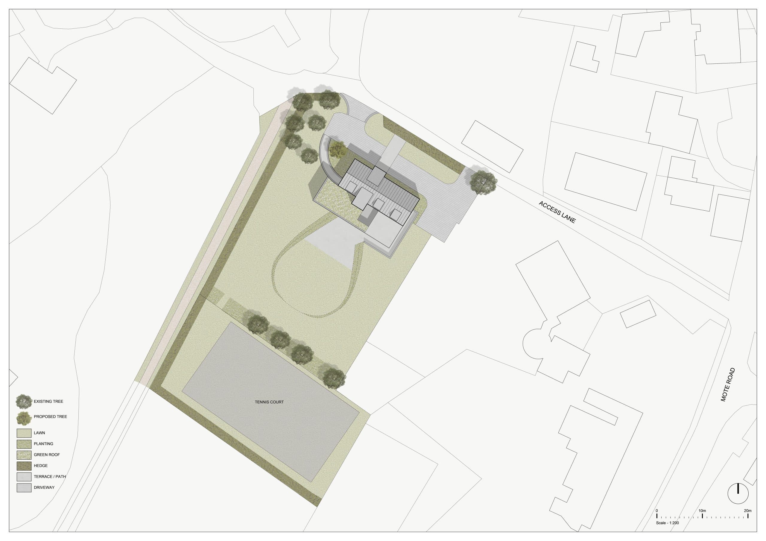 Site plan for a single, self build plot in Ivy Hatch, Sevenoaks