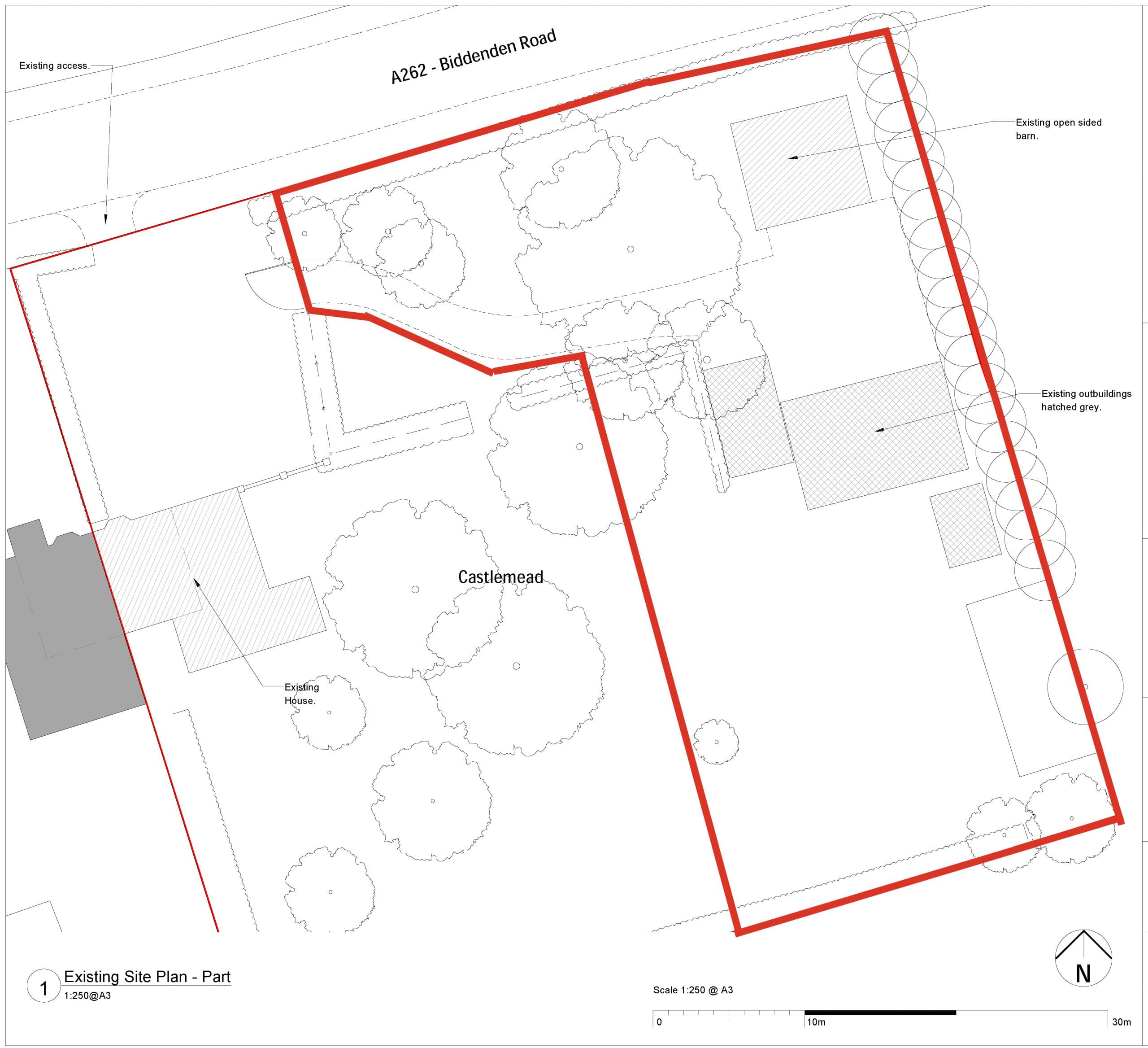 Site plan of a single self build plot for sale in Sissinghurst, Kent