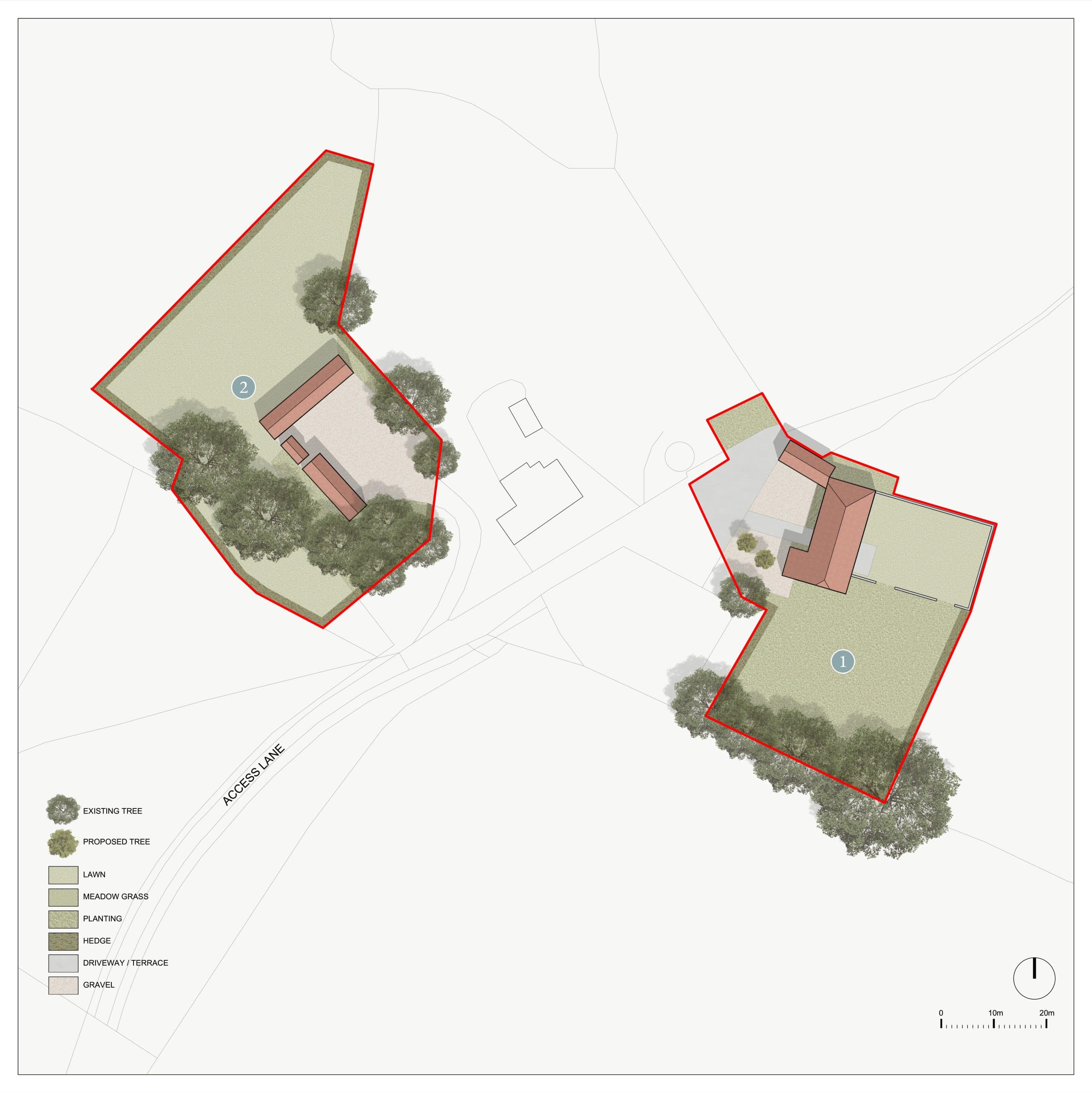 Site plan for listed barns for sale in Hartfield, East Sussex