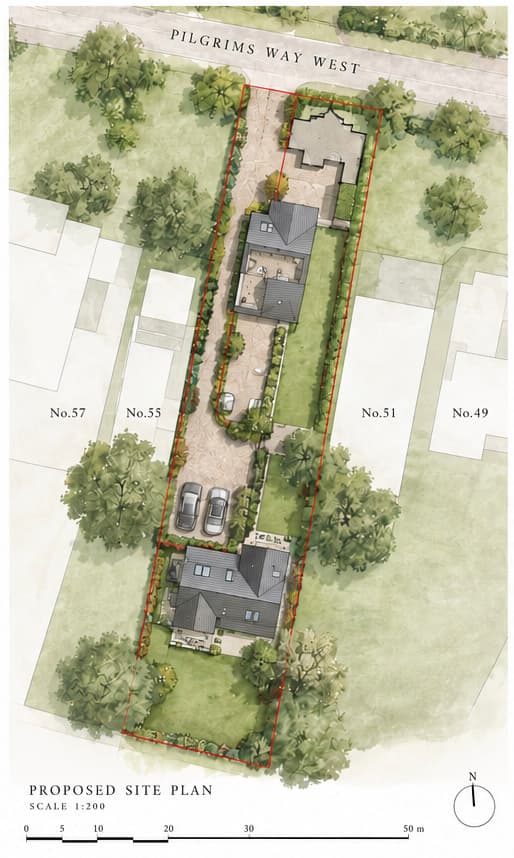 Site plan for a single plot for sale in Oxford