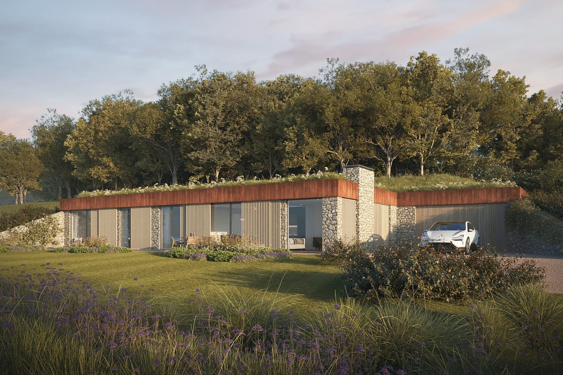 CGI of self build plot for sale in Goudhurst via The Land Agency, Hastings