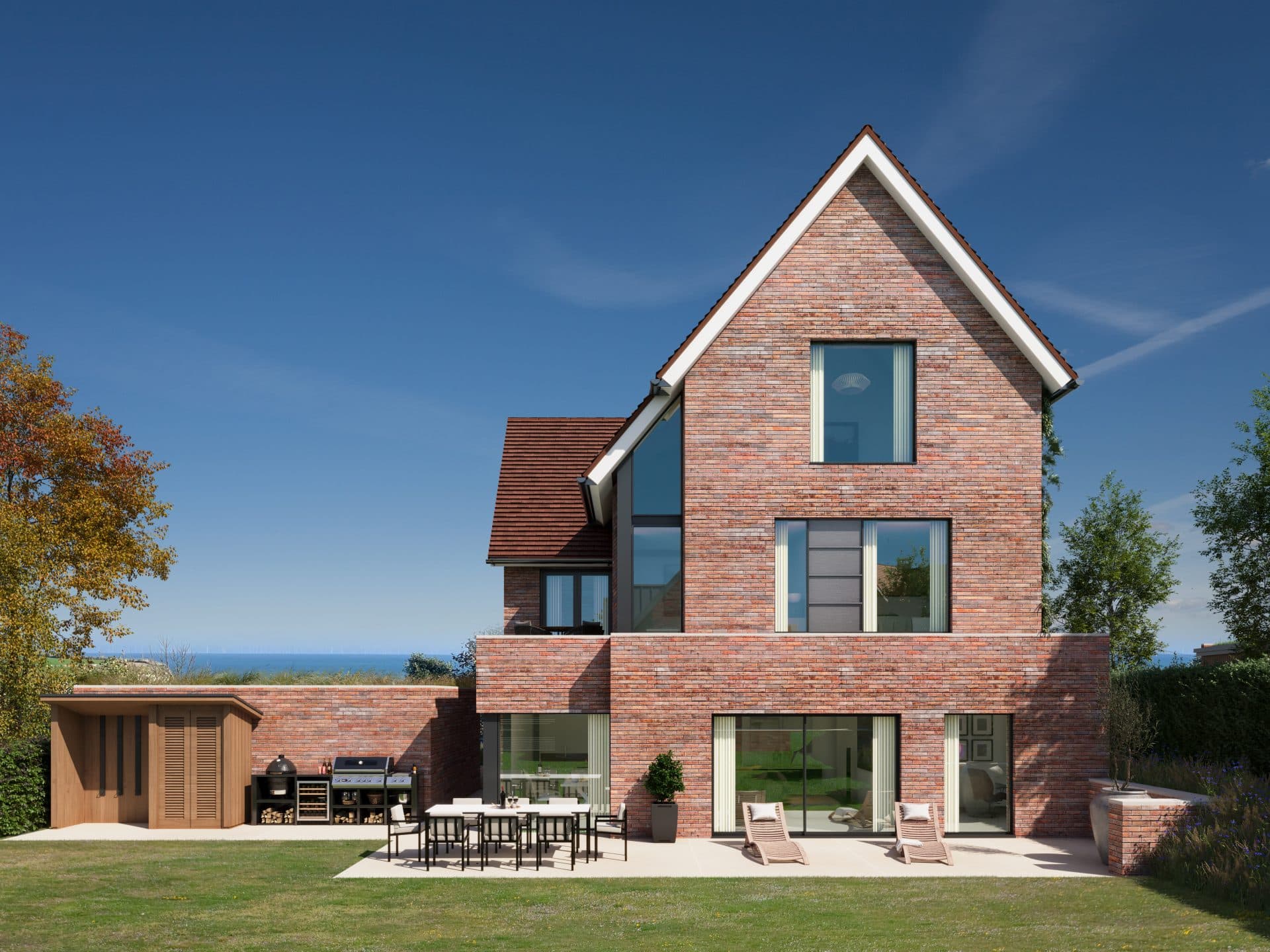 CGI of Self Build Plot for sale in coastal town of Broadstairs, contemporary design and stunning views via The Land Agency