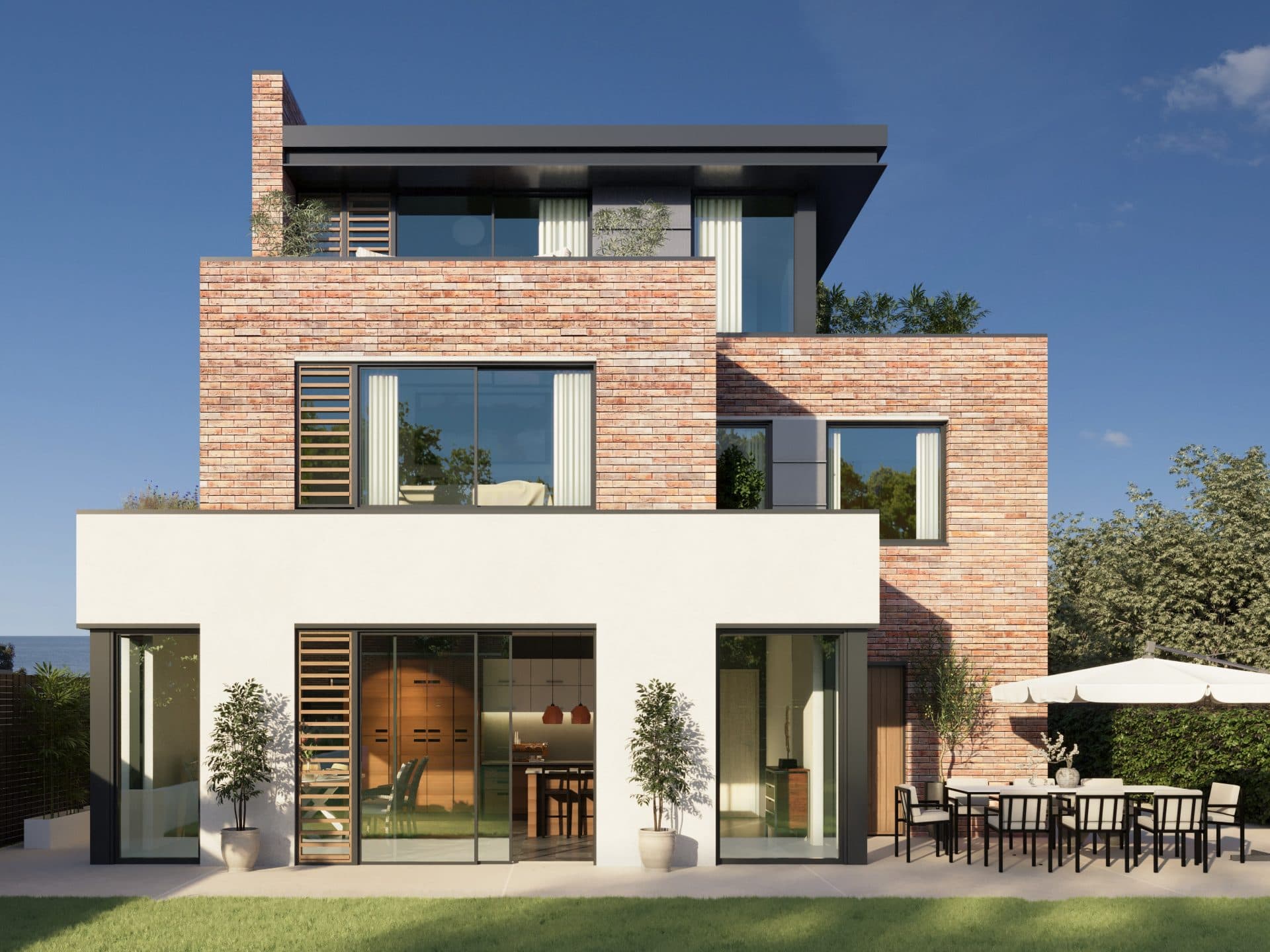 CGI of Self Build Plot for sale in coastal town of Broadstairs, contemporary design and stunning views via The Land Agency