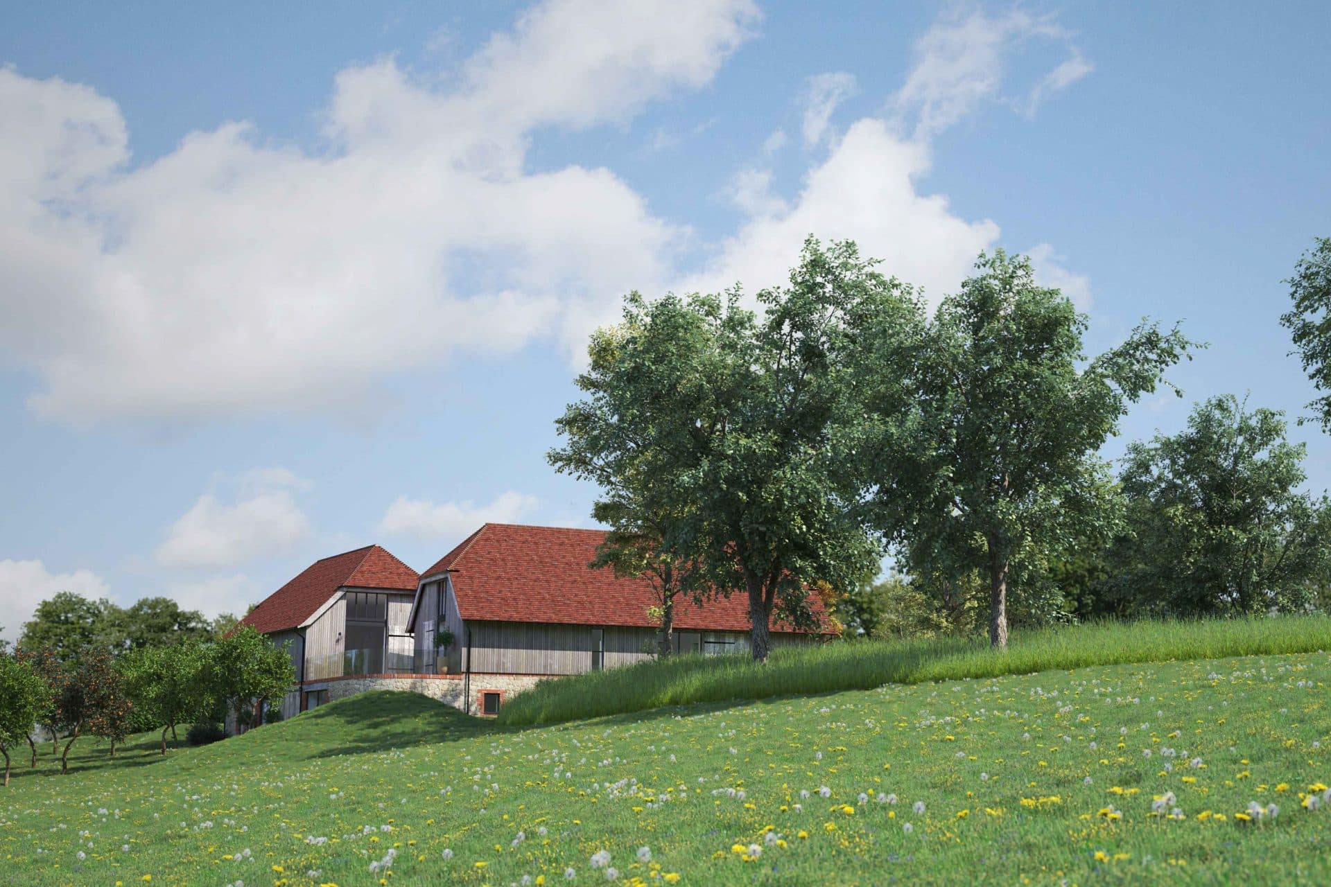 CGI of self build plot for sale, Bearsted via The Land Agency, Hastings