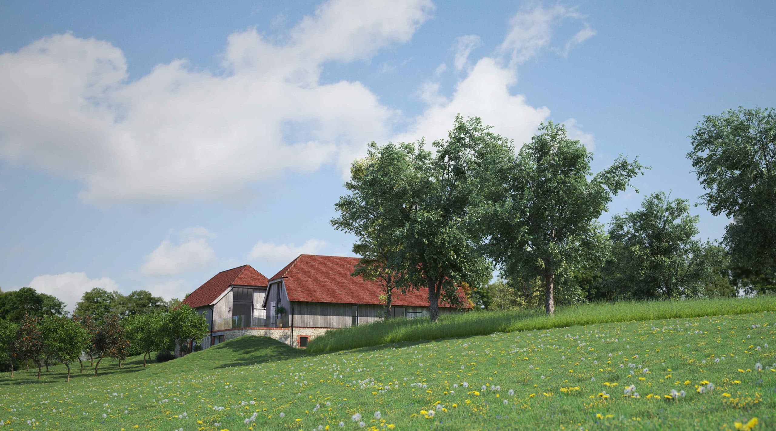 CGI of self build plot for sale, Bearsted via The Land Agency, Hastings
