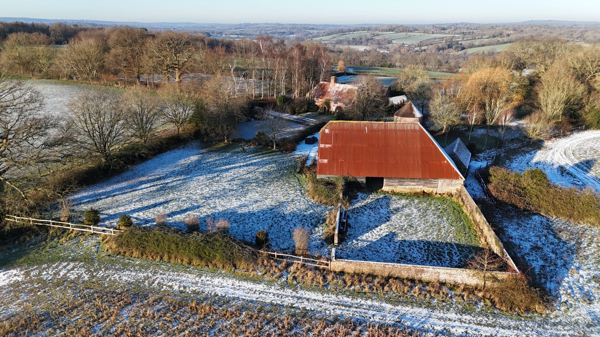 Listed barn for sale in an exceptional rural setting, Hartfield, Kent.