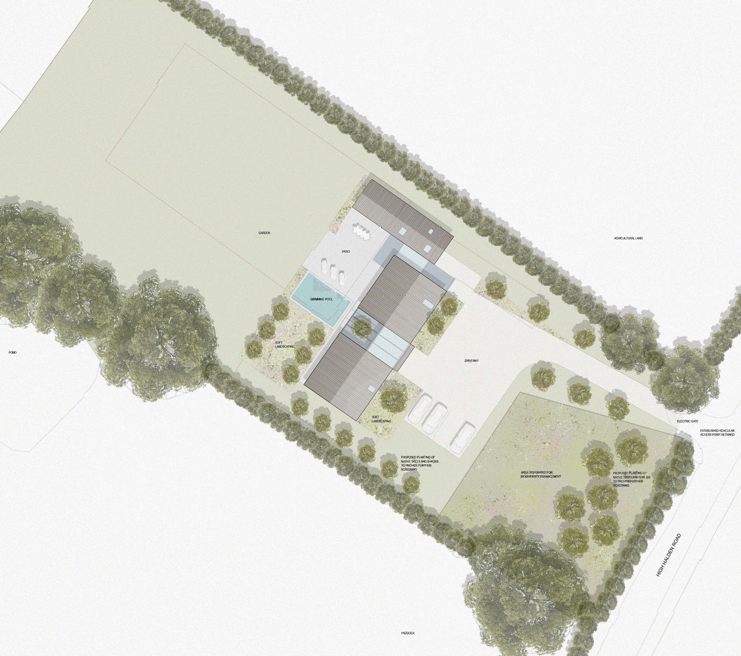Site plan for a self build plot in Biddenden, Kent
